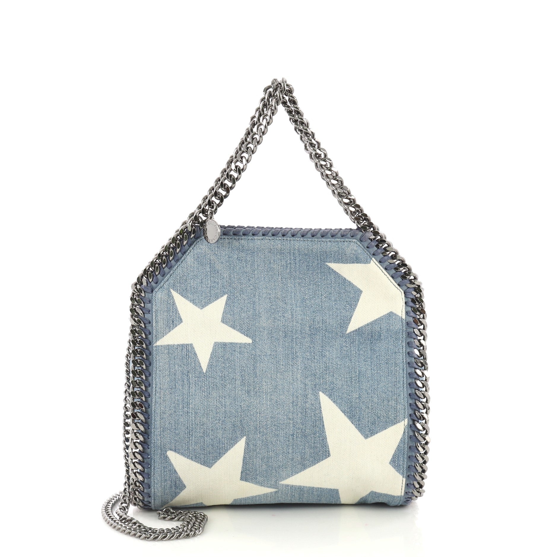 Falabella Fold Over Crossbody Bag Printed Denim Mini