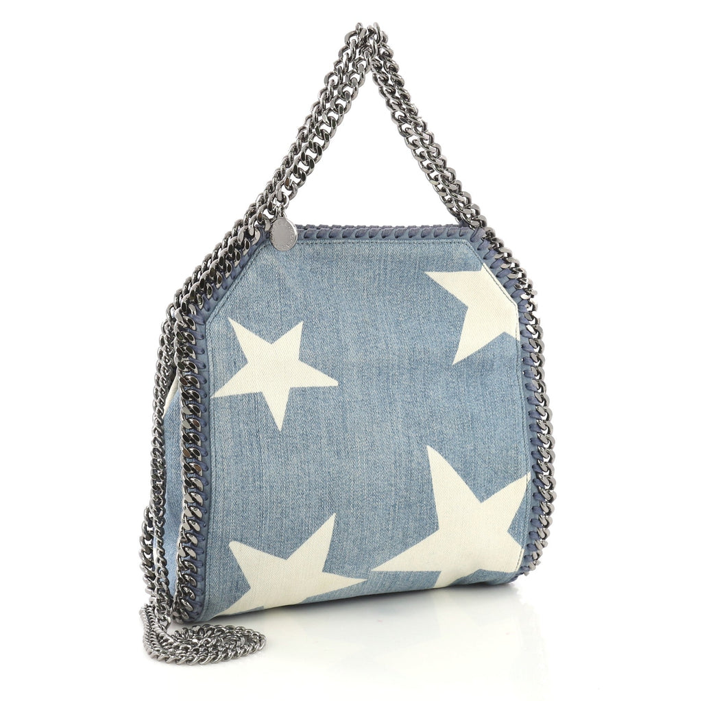 Falabella Fold Over Crossbody Bag Printed Denim Mini