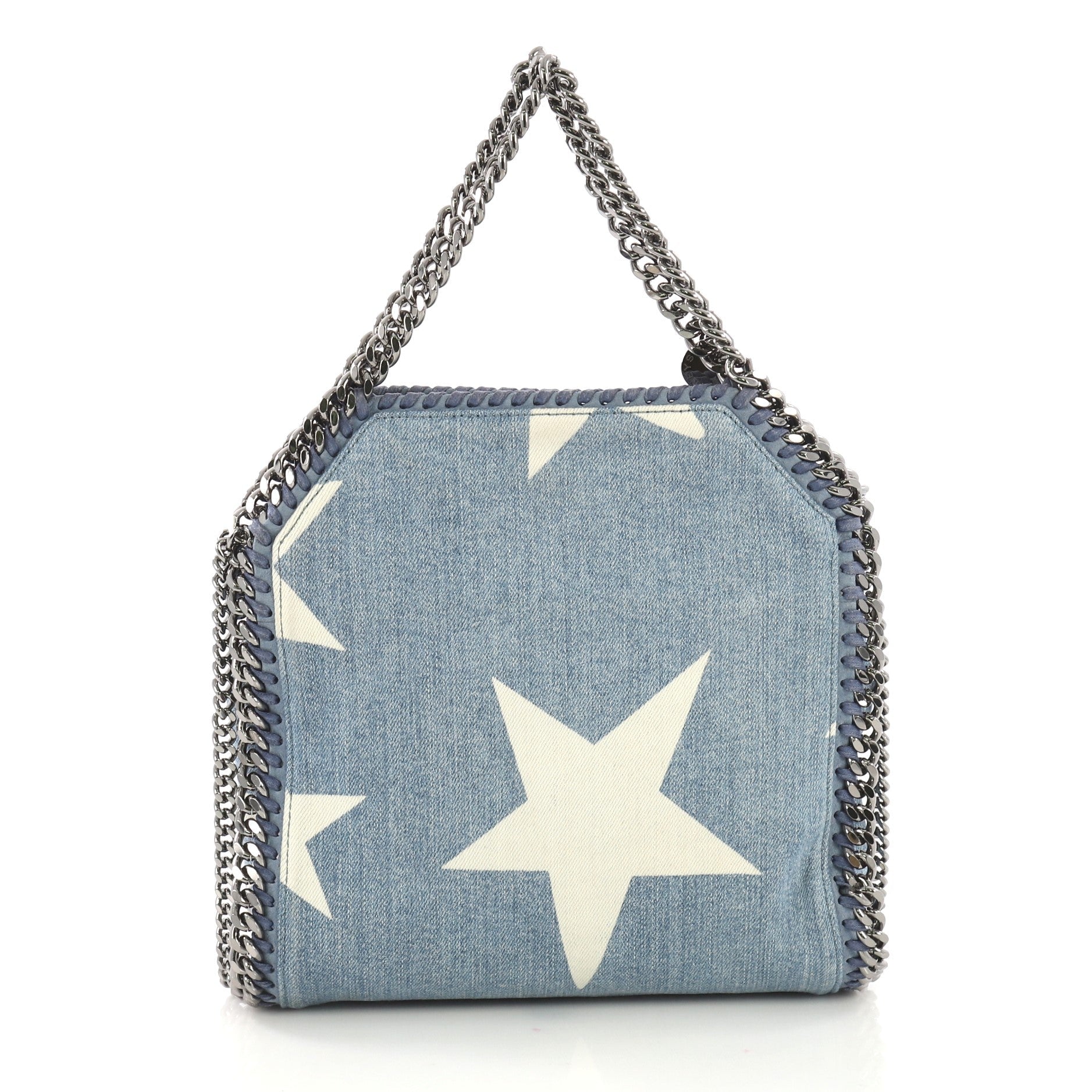 Falabella Fold Over Crossbody Bag Printed Denim Mini