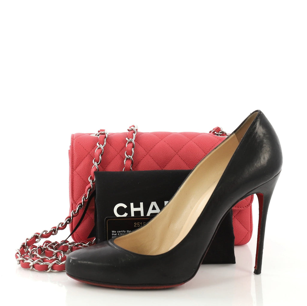 Classic Single Flap Bag Quilted Caviar Mini