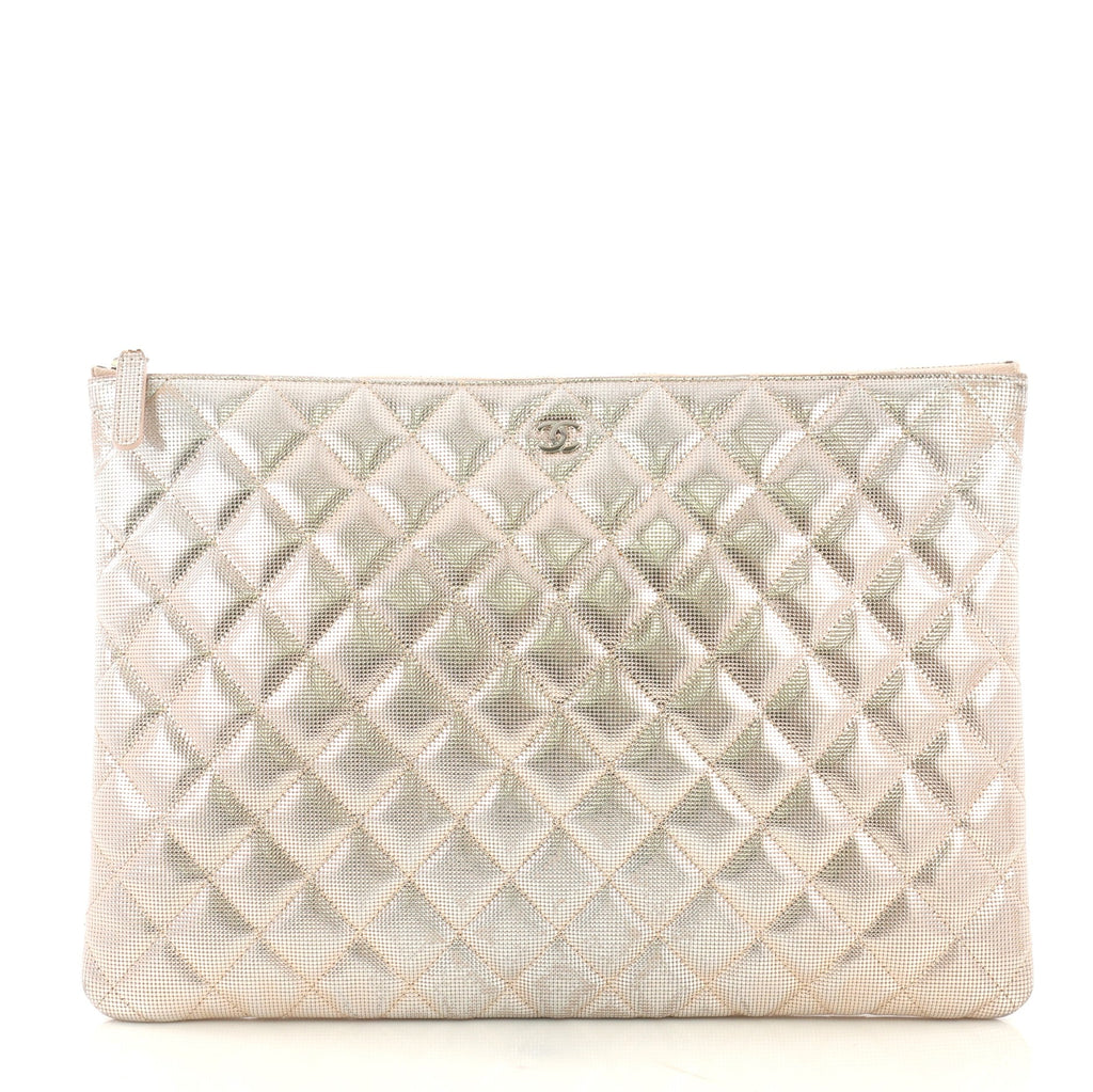 O Case Clutch Pixel Effect Quilted Calfskin Large