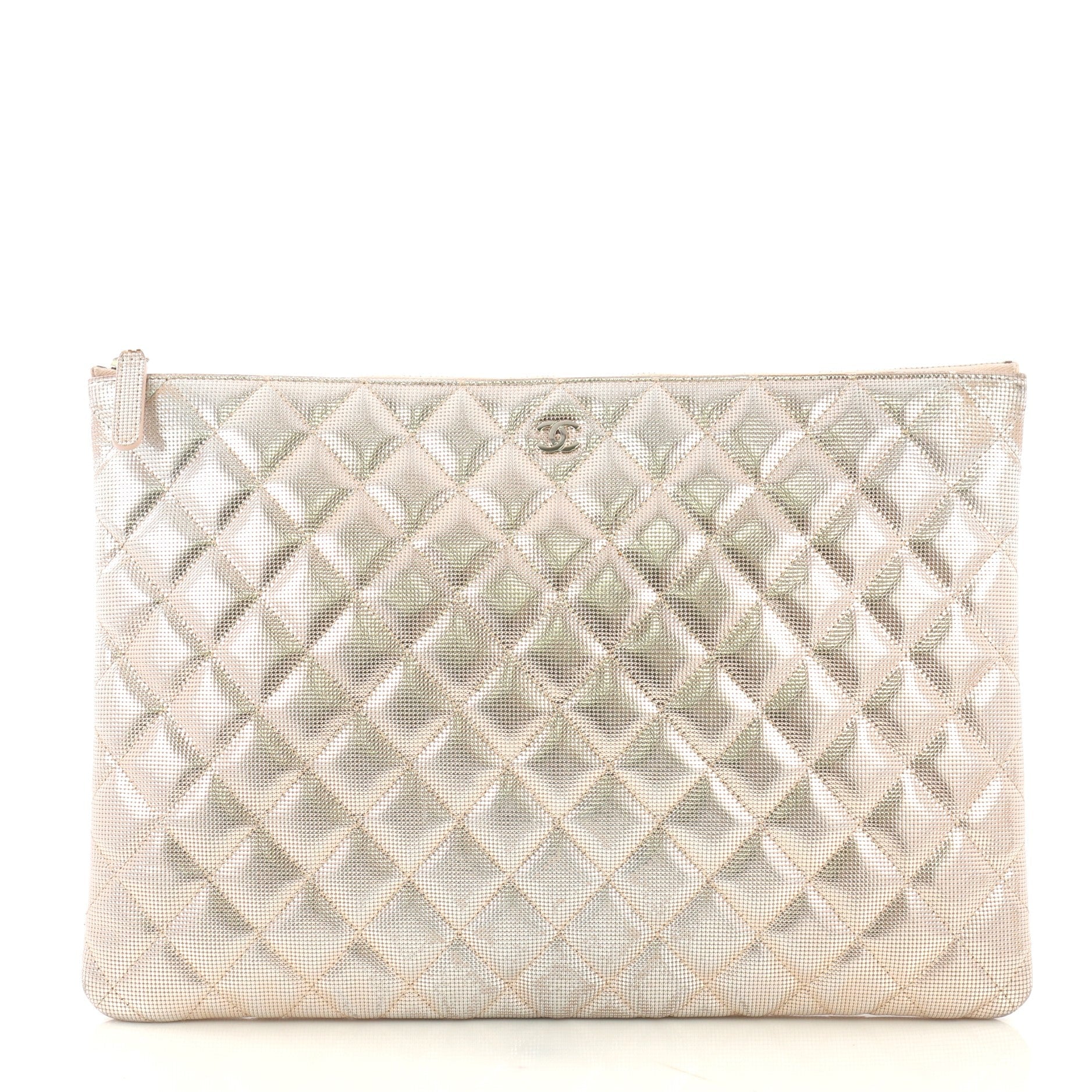 O Case Clutch Pixel Effect Quilted Calfskin Large