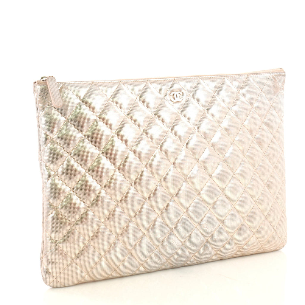 O Case Clutch Pixel Effect Quilted Calfskin Large
