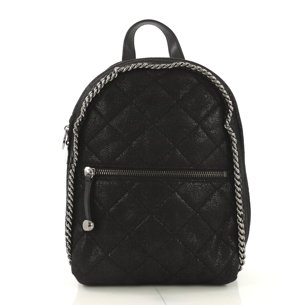 Falabella Front Zip Backpack Quilted Shaggy Deer Mini