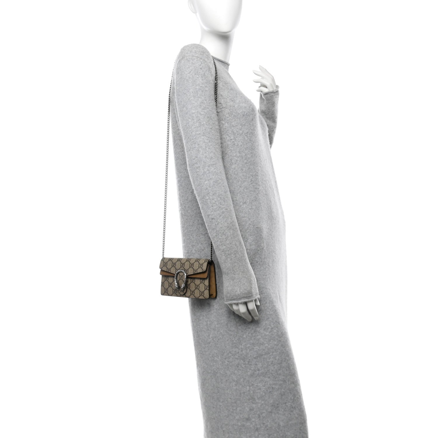 GG Supreme Monogram Super Mini Dionysus Shoulder Bag Taupe