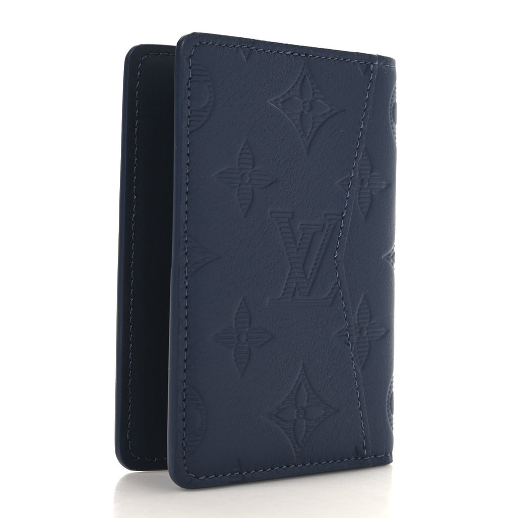 Calfskin Monogram Shadow Pocket Organizer Navy Blue