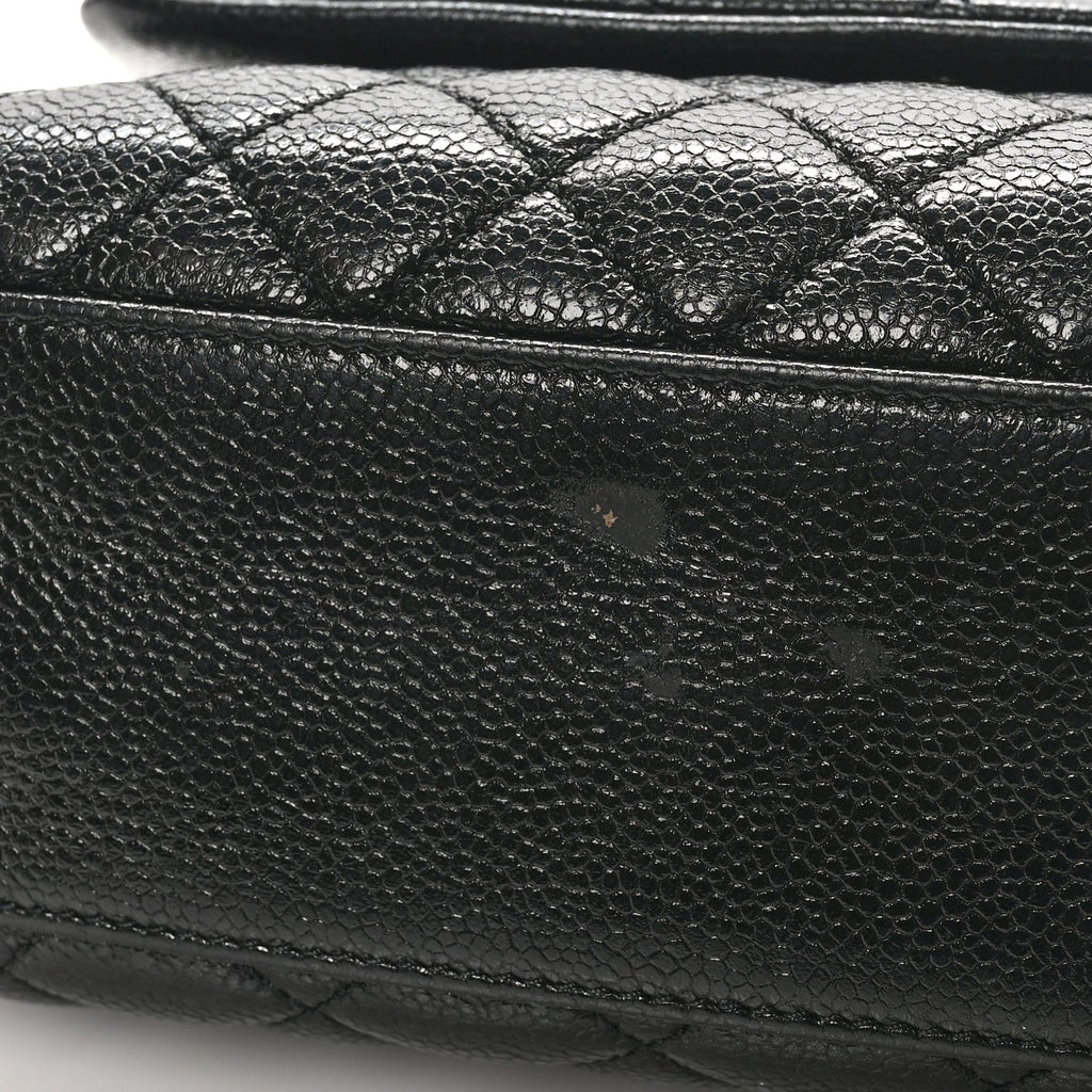 Caviar Quilted Mini Coco Handle Flap So Black