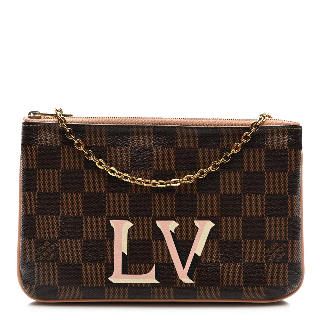 Damier Ebene Double Zip Pochette