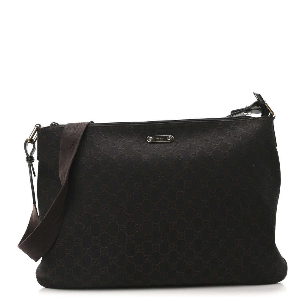 Denim Monogram Messenger Bag Dark Brown