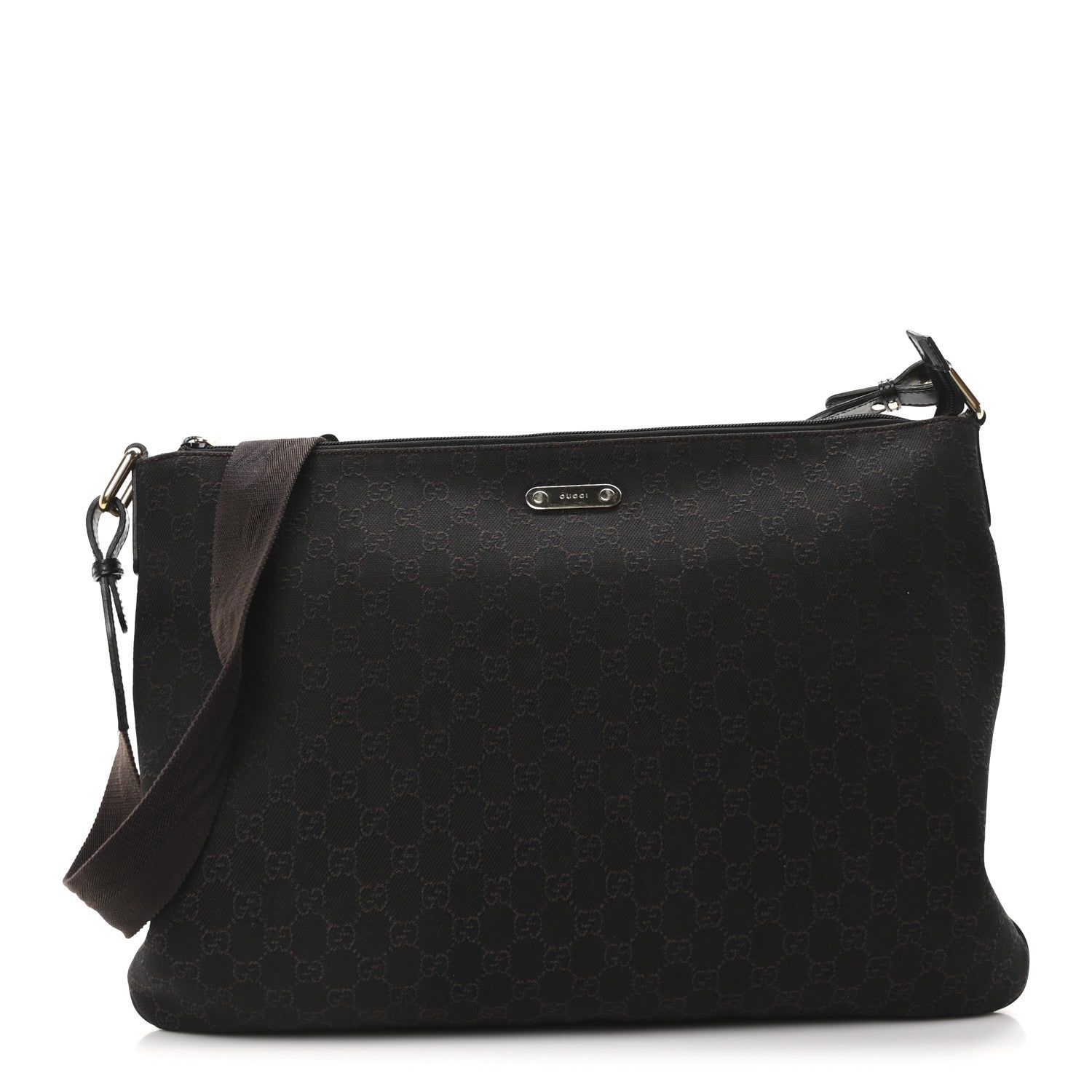 Denim Monogram Messenger Bag Dark Brown