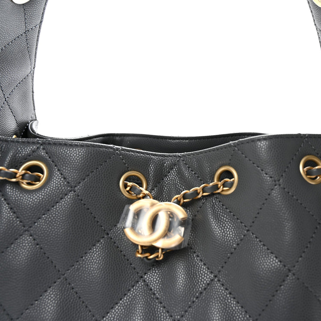 Caviar Quilted Small Chanel 25 Handbag Grey