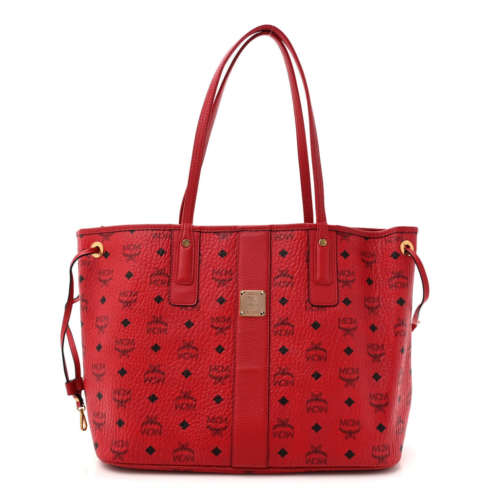 Visetos Medium Liz Reversible Shopper Tote Ruby Red
