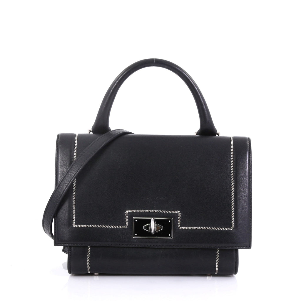 Shark Convertible Satchel Leather with Chain Detail Mini
