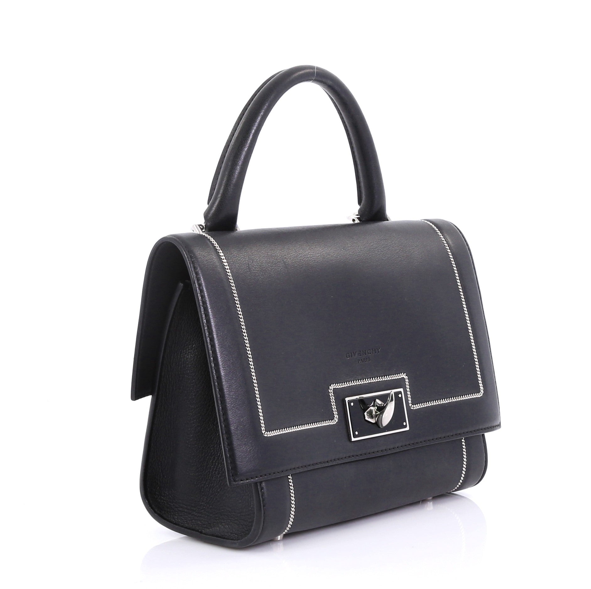 Shark Convertible Satchel Leather with Chain Detail Mini