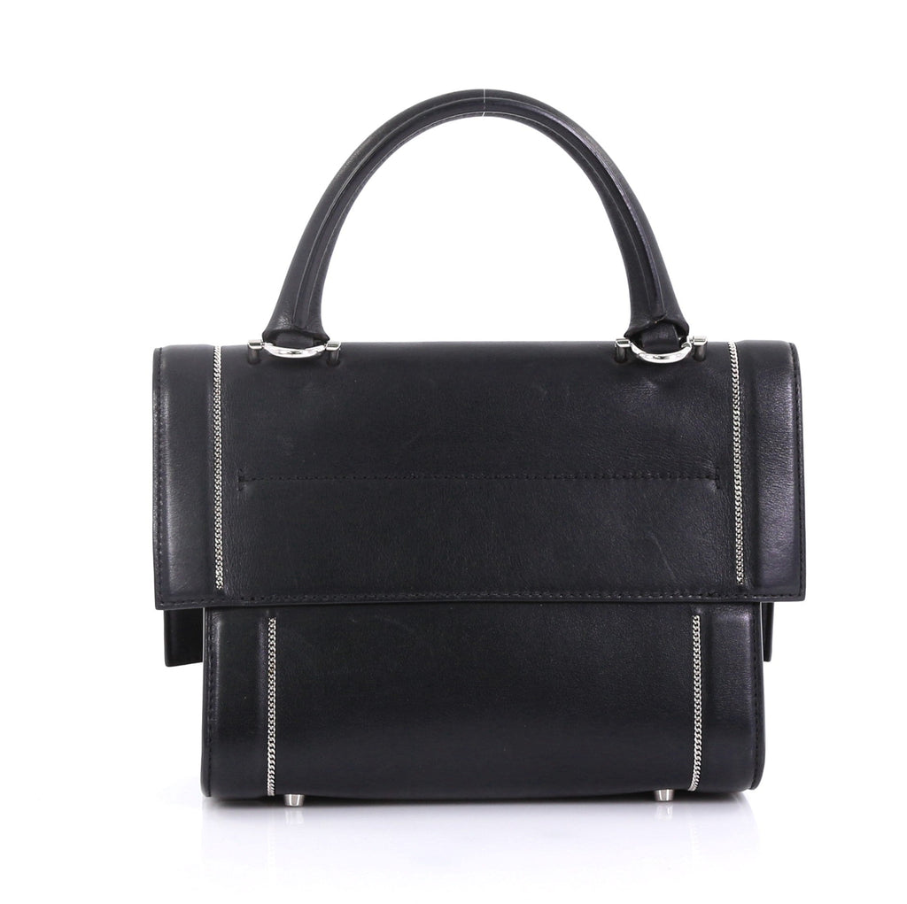 Shark Convertible Satchel Leather with Chain Detail Mini