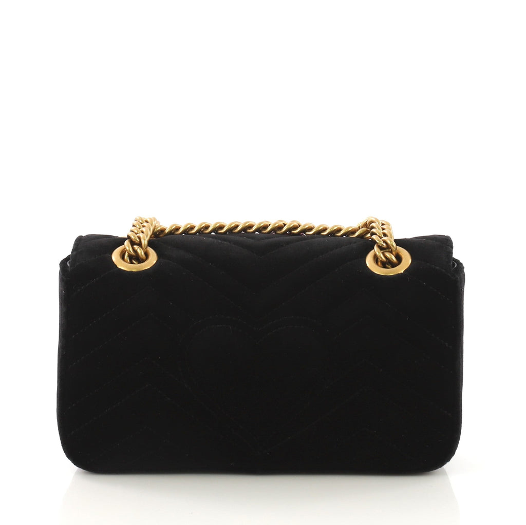 GG Marmont Flap Bag Embellished Matelasse Velvet Mini