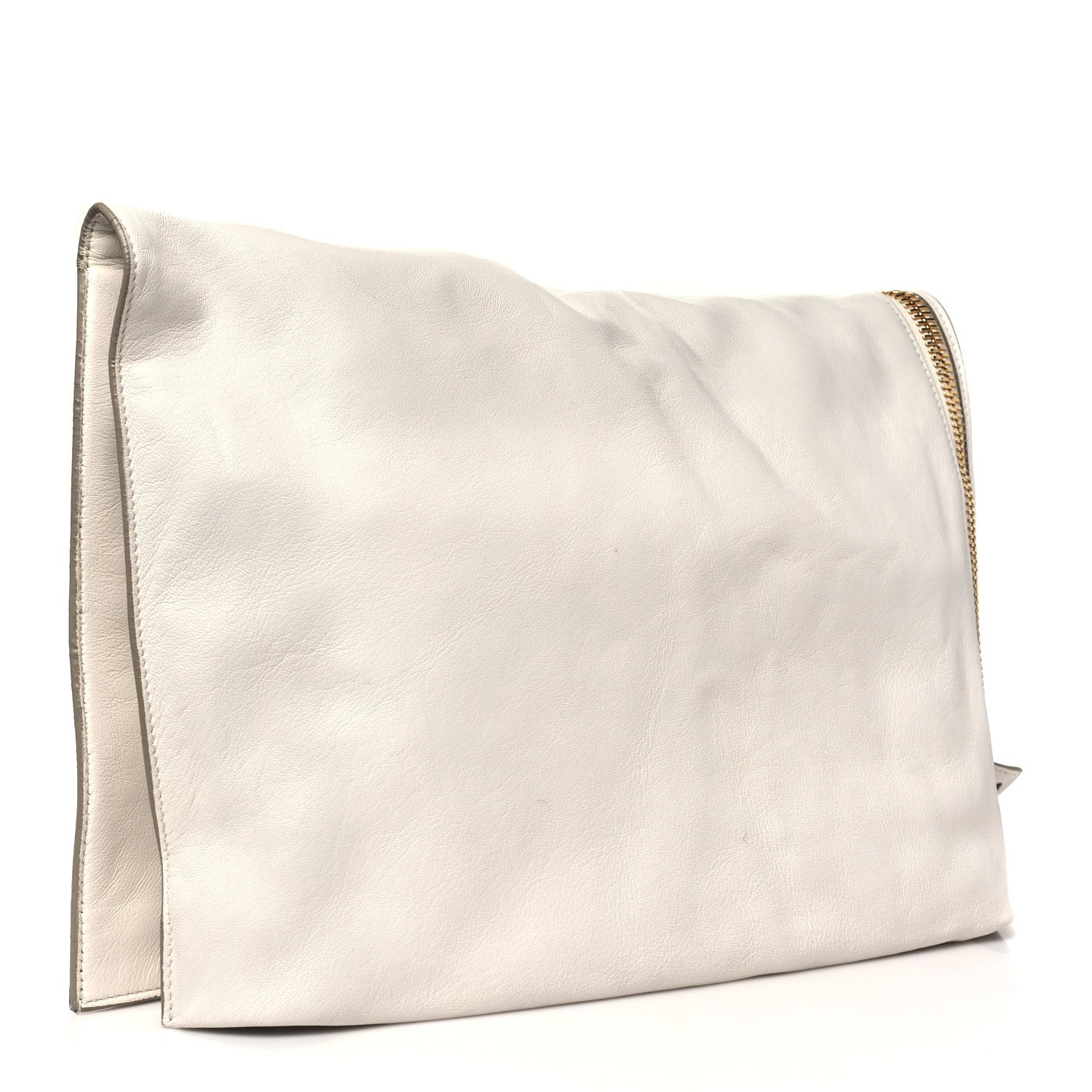Ramskin Large Alix Padlock Zip Shoulder Bag White