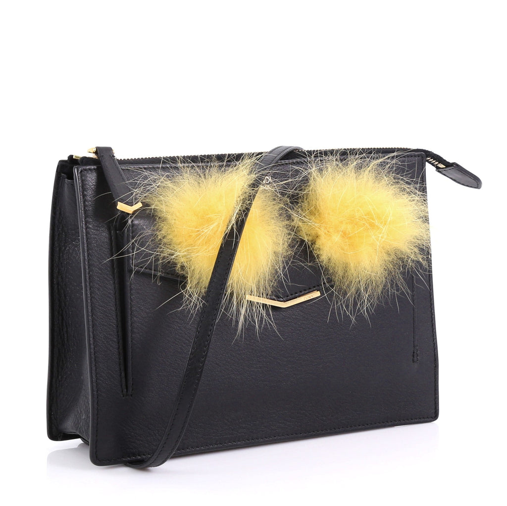 Monster Front Pocket Clutch Leather with Fur