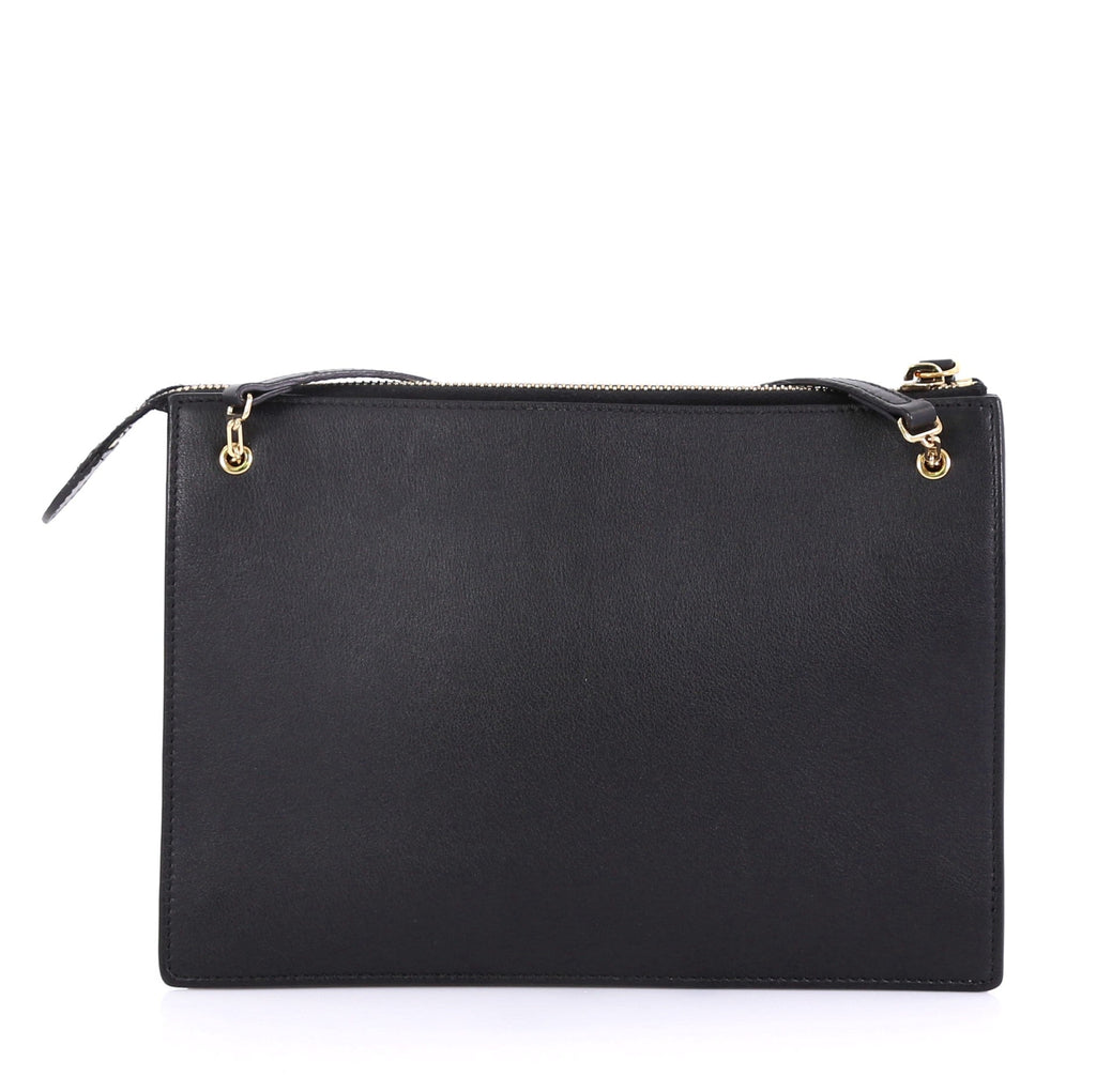 Monster Front Pocket Clutch Leather with Fur