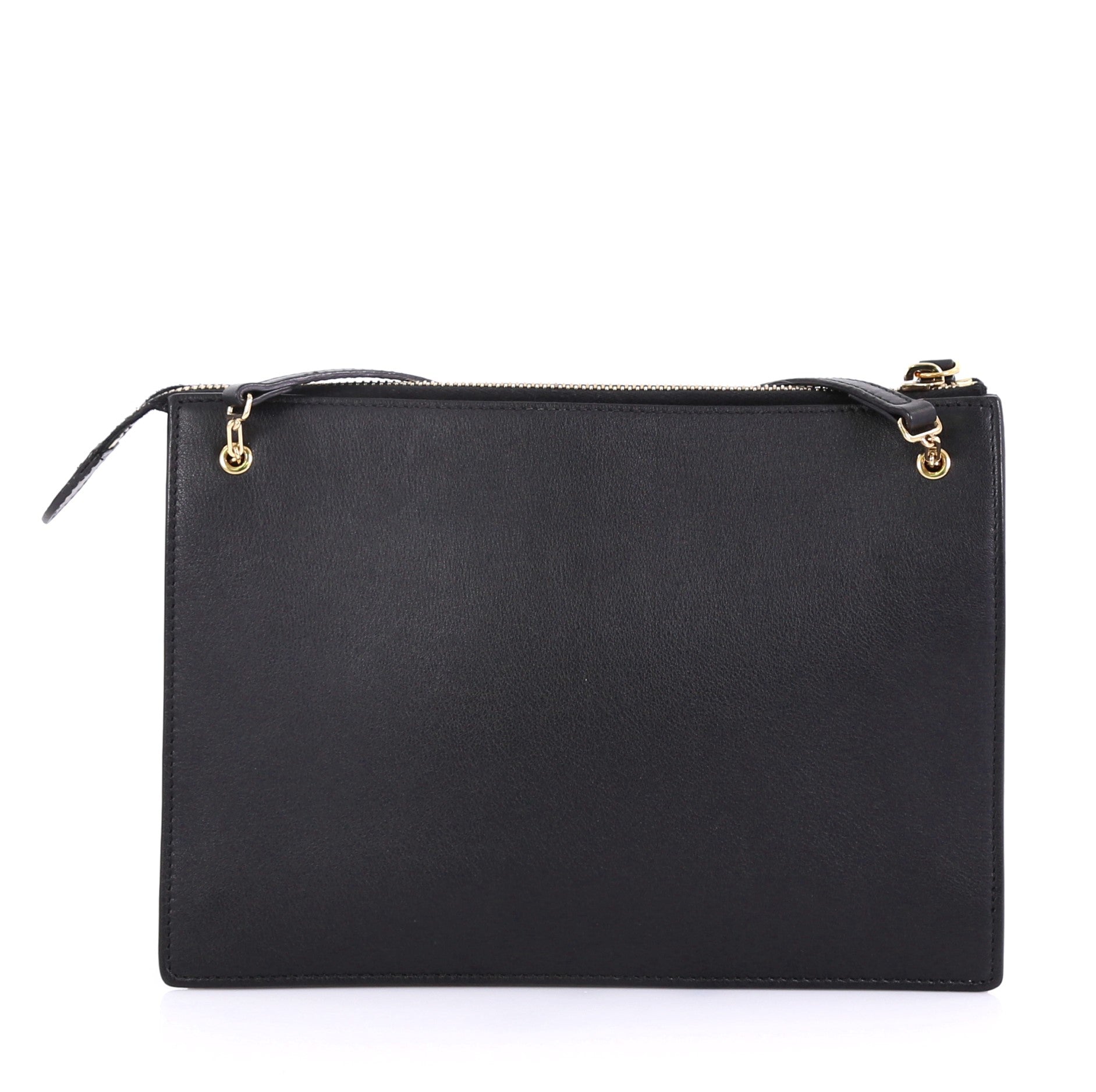 Monster Front Pocket Clutch Leather with Fur