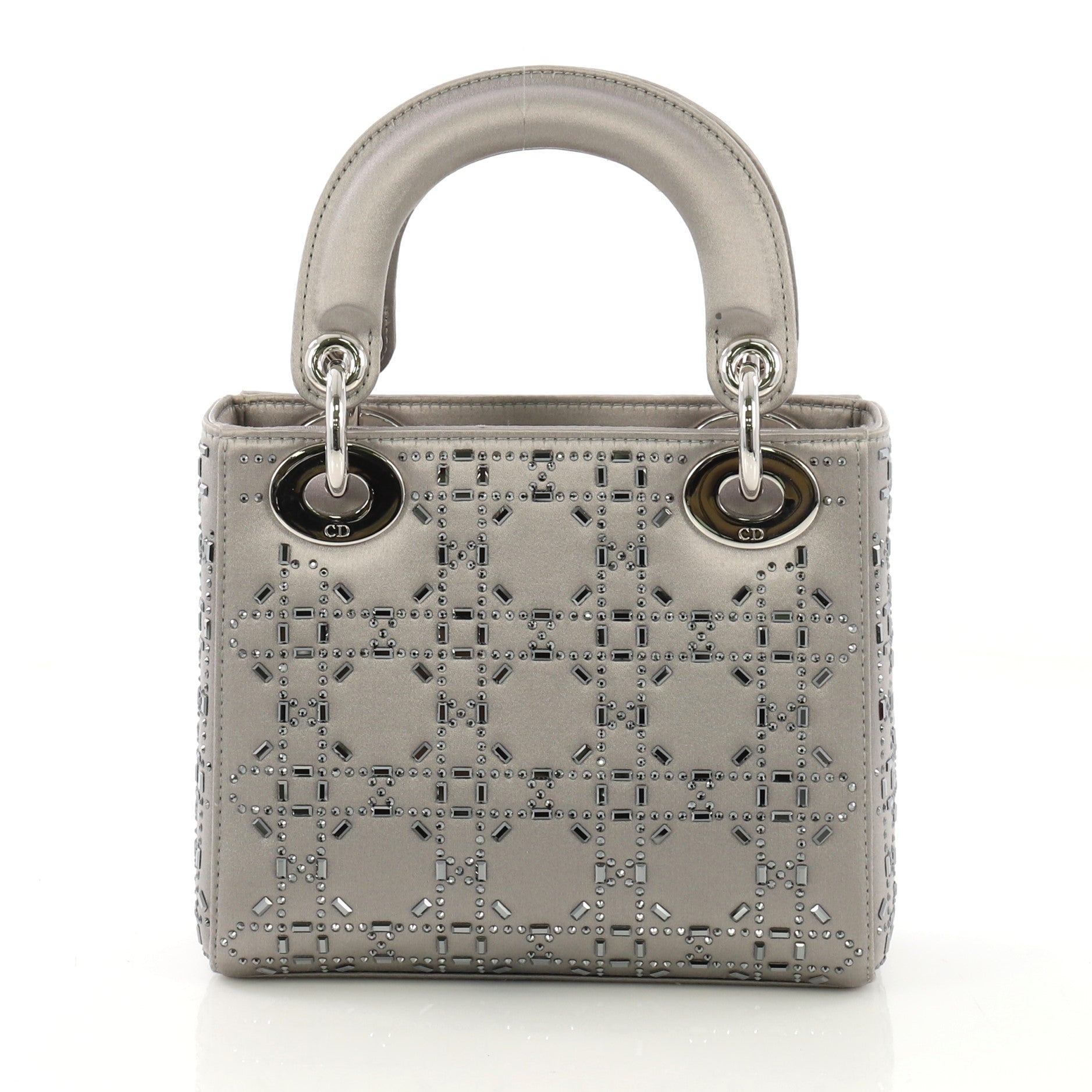 Lady Dior Handbag Cannage Quilt Satin with Crystals Mini