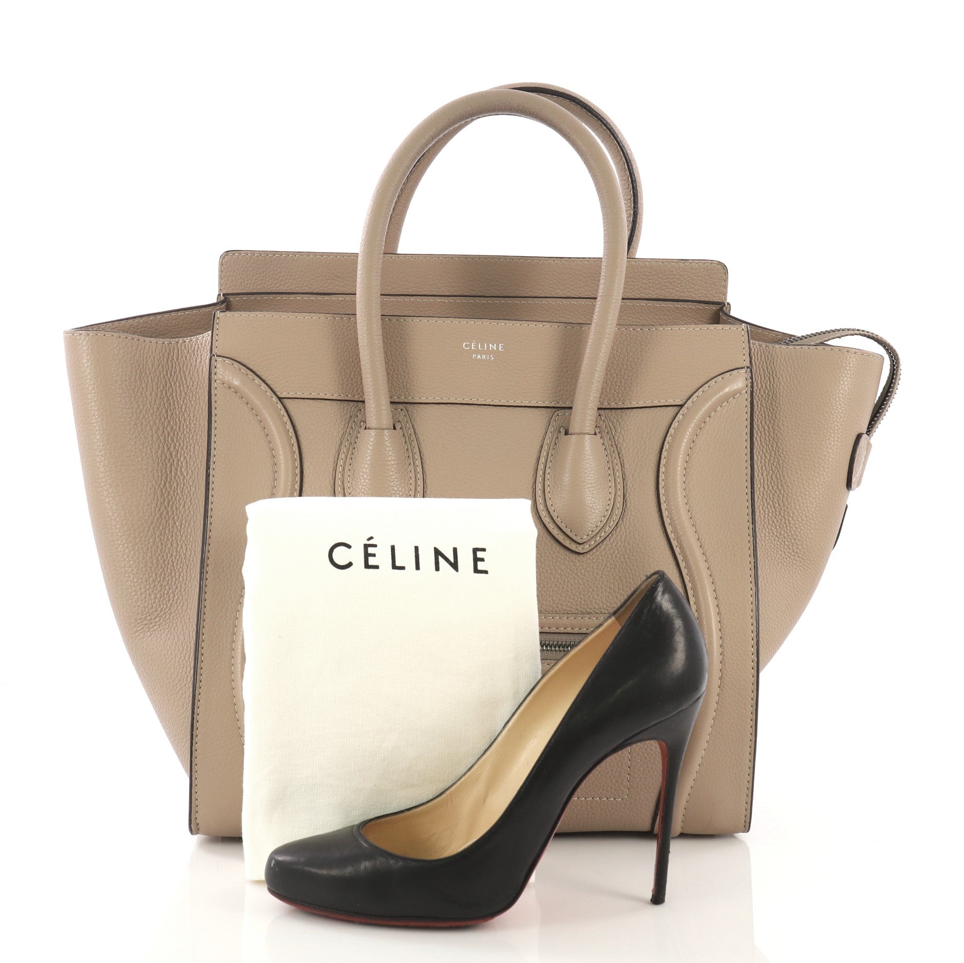 Luggage Handbag Grainy Leather Mini