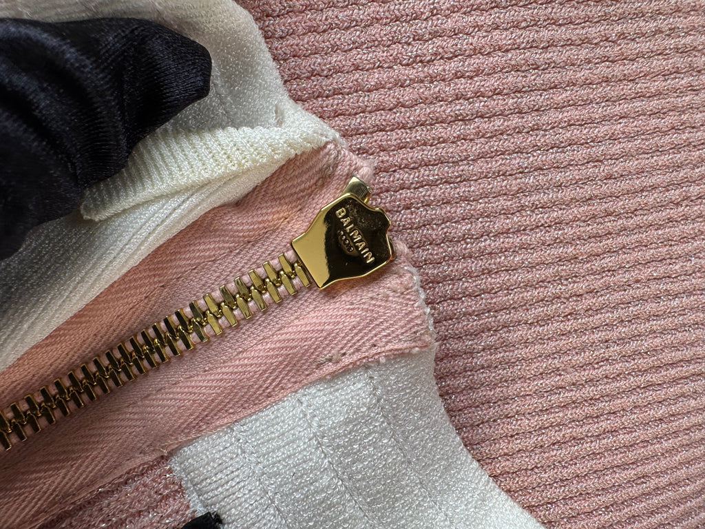 Balmain pink white dress FR 34