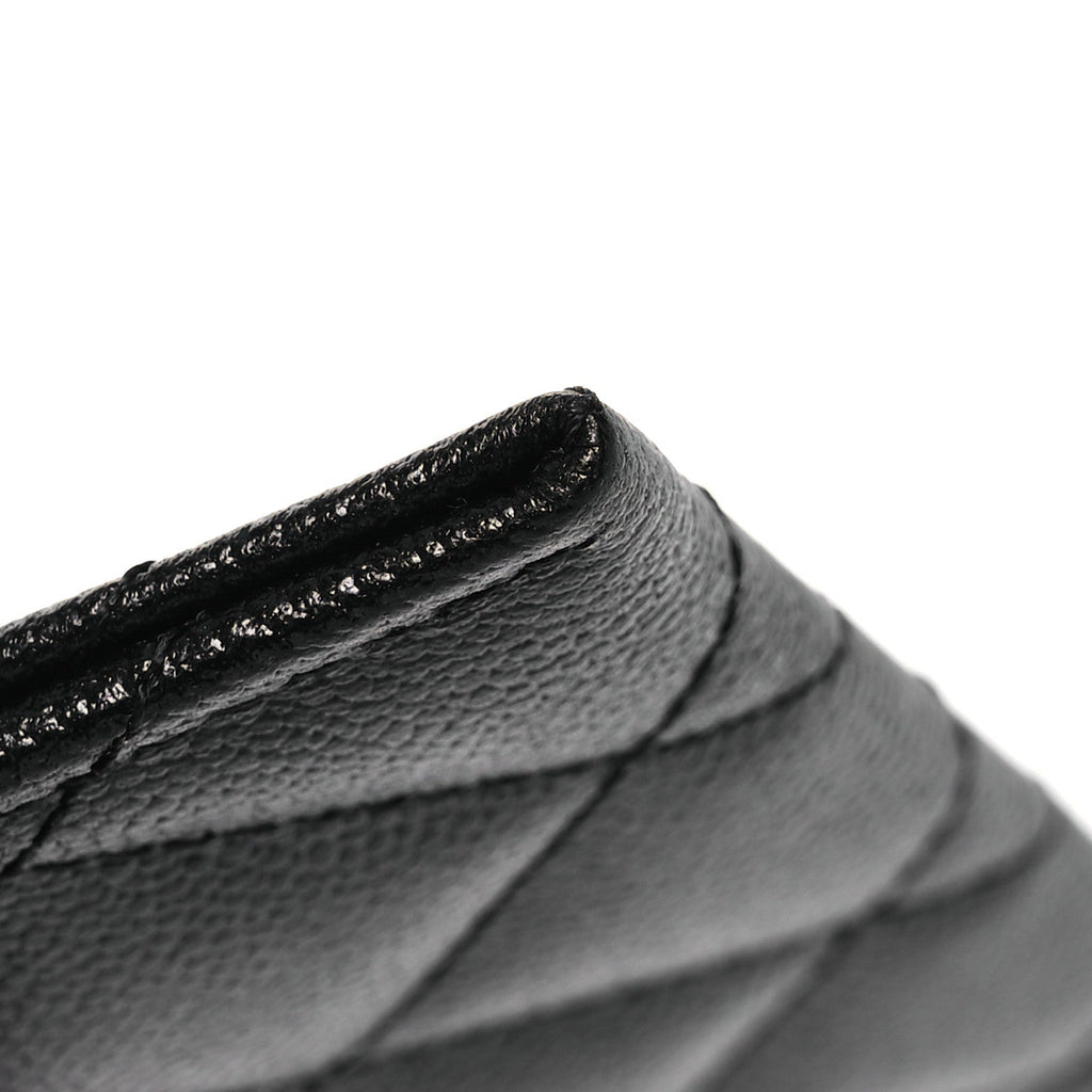 Caviar Quilted Studded CC  Holder Black