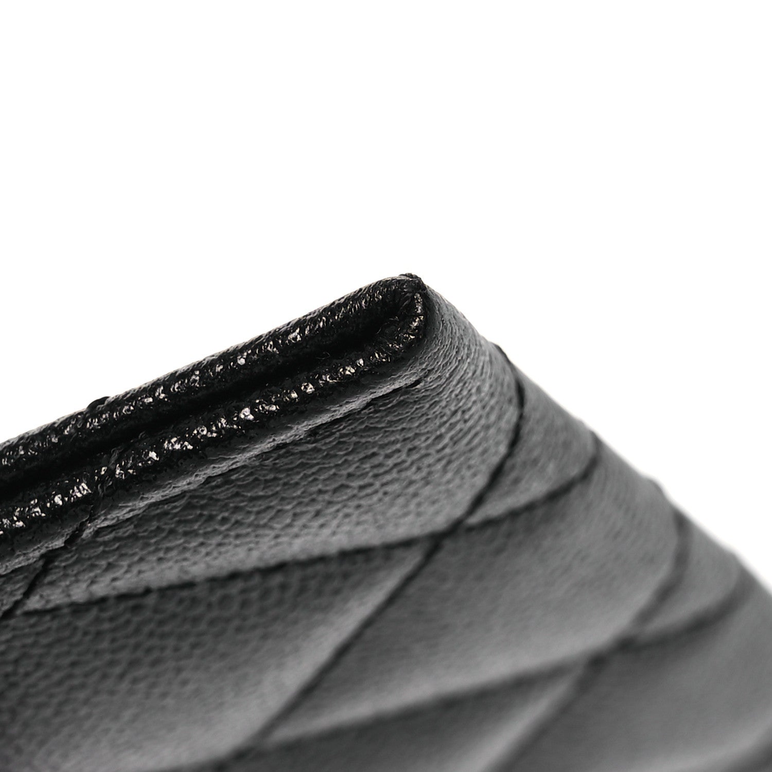 Caviar Quilted Studded CC  Holder Black
