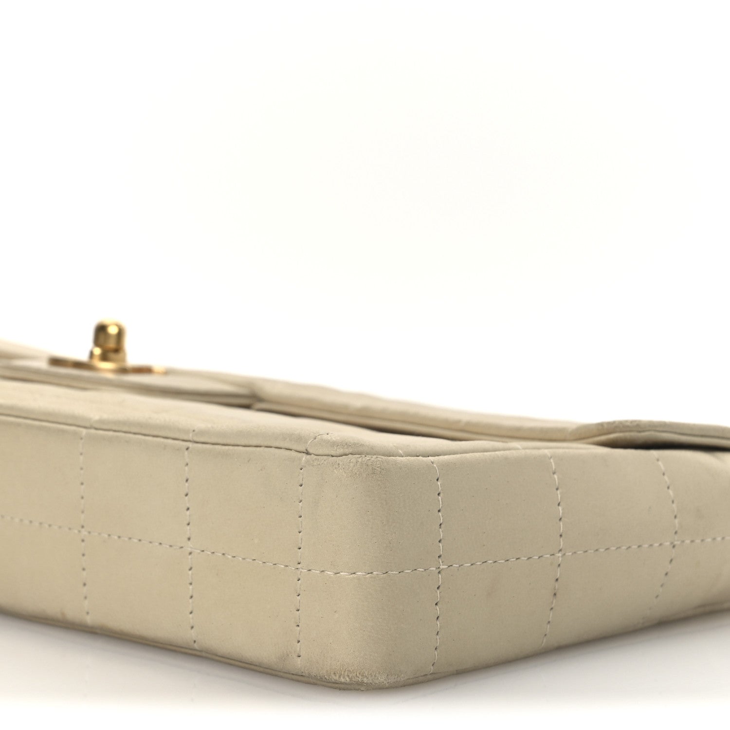 Lambskin East West Chocolate Bar Flap Ivory