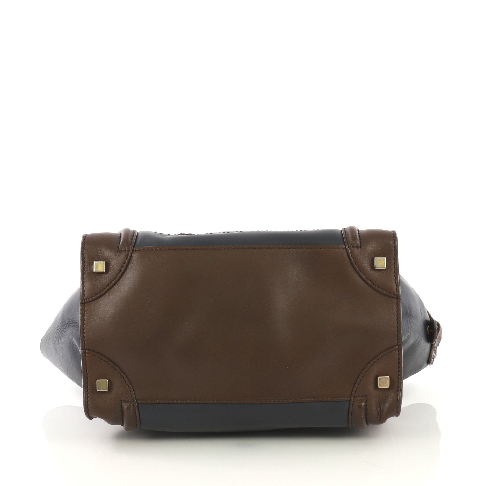 Tricolor Luggage Handbag Leather Mini