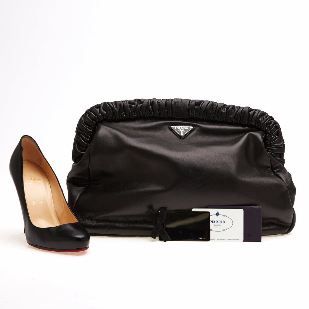 Clutch Ruffle Leather Large