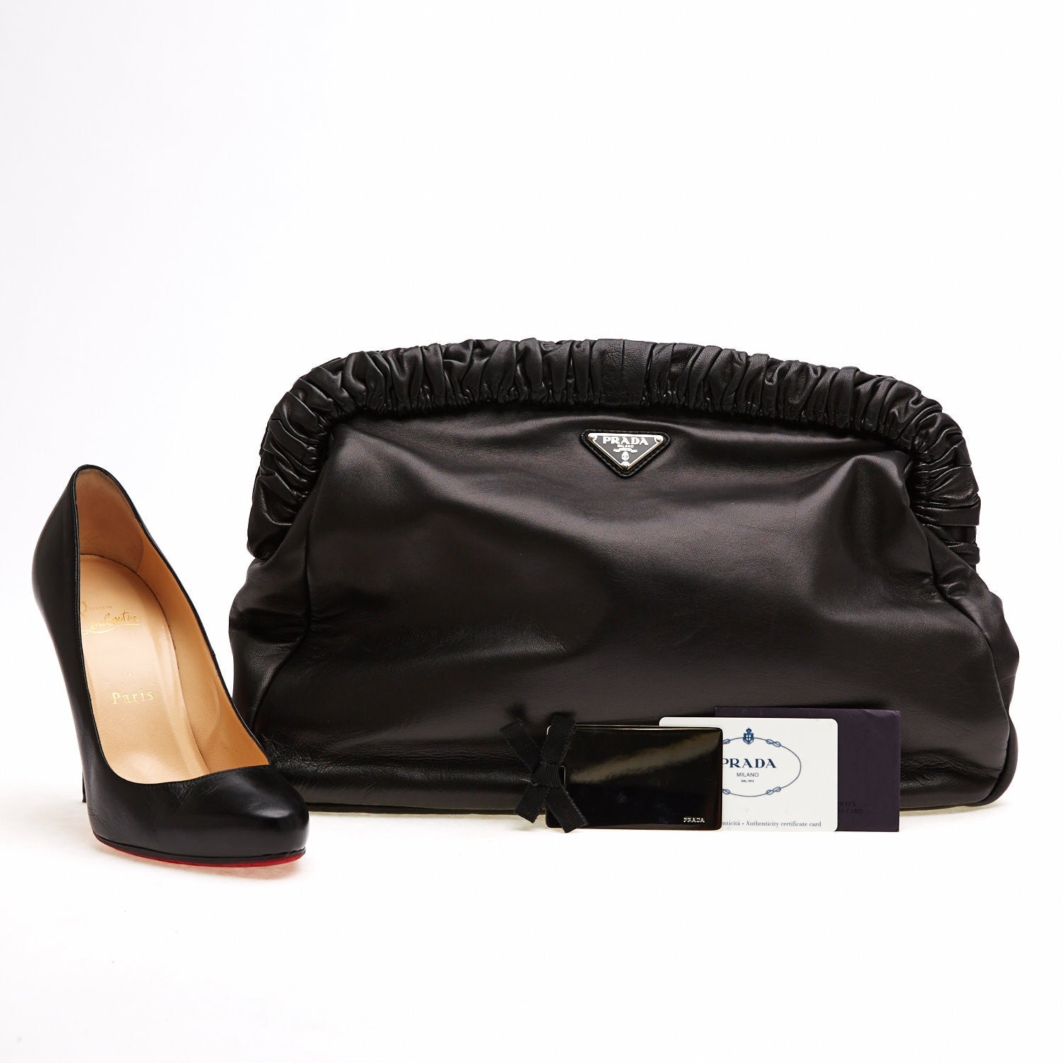 Clutch Ruffle Leather Large