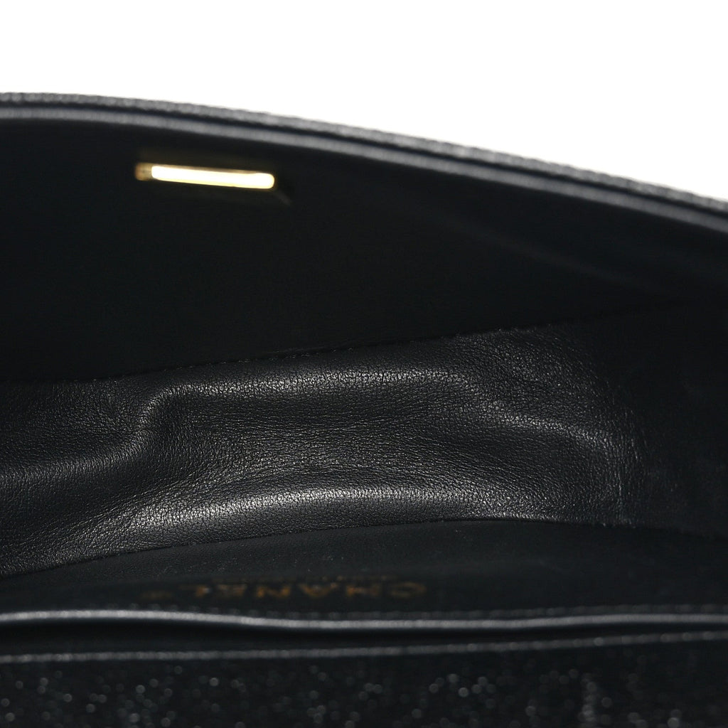 Caviar Quilted Small Boy Messenger Bag Black