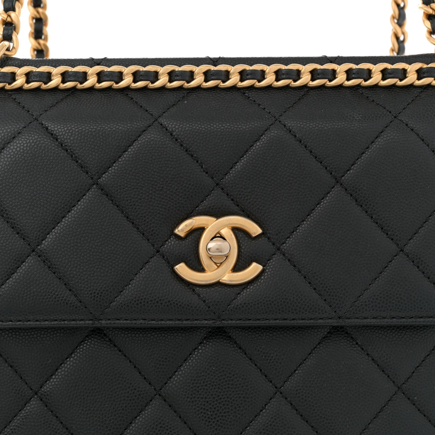 Caviar Quilted Chain Backpack Black