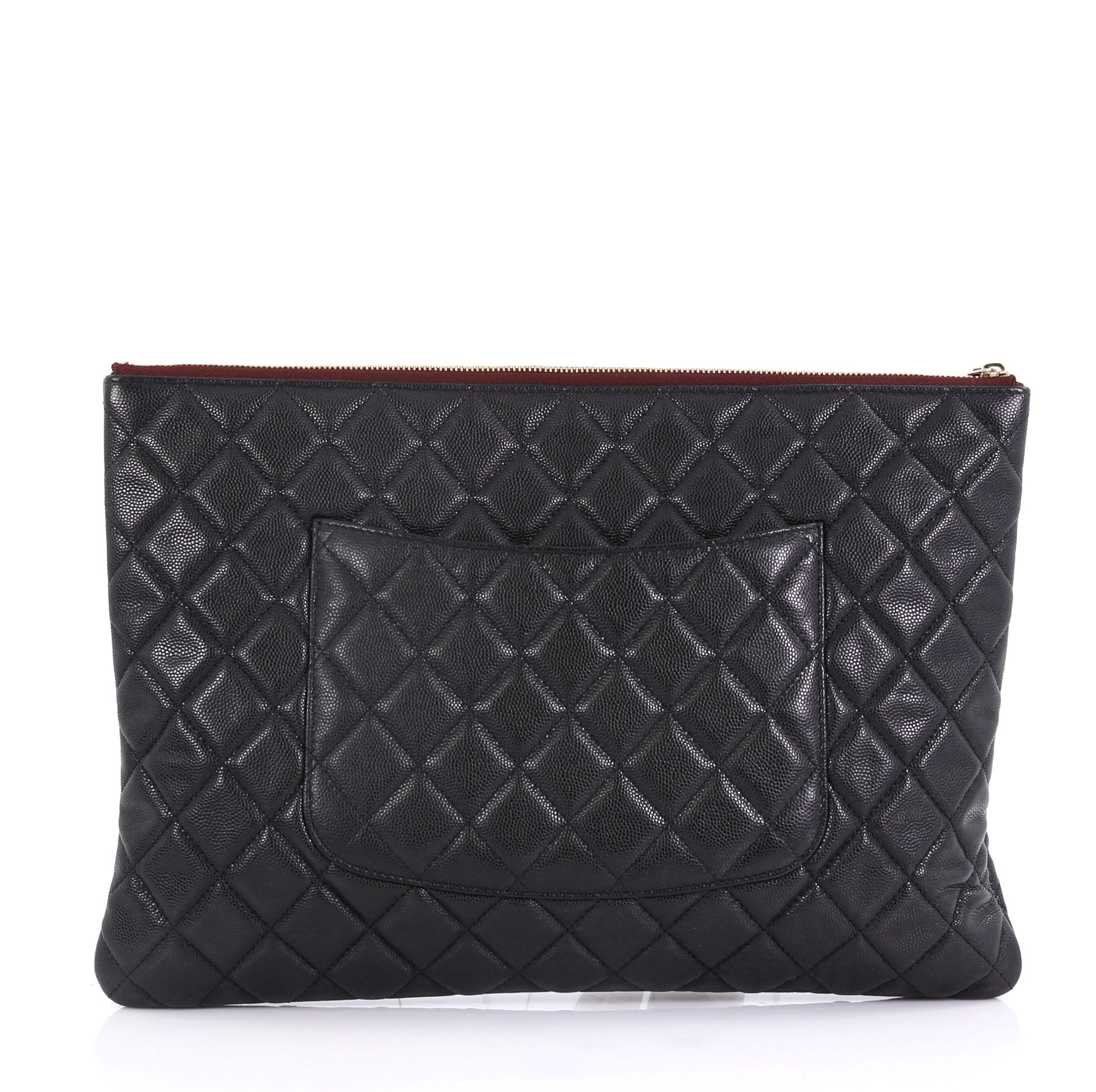 O Case Clutch Quilted Caviar Large