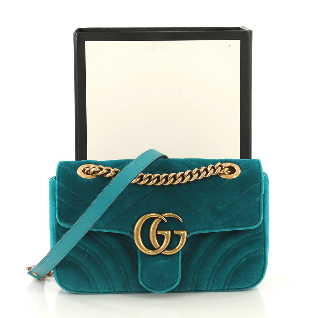 GG Marmont Flap Bag Matelasse Velvet Mini