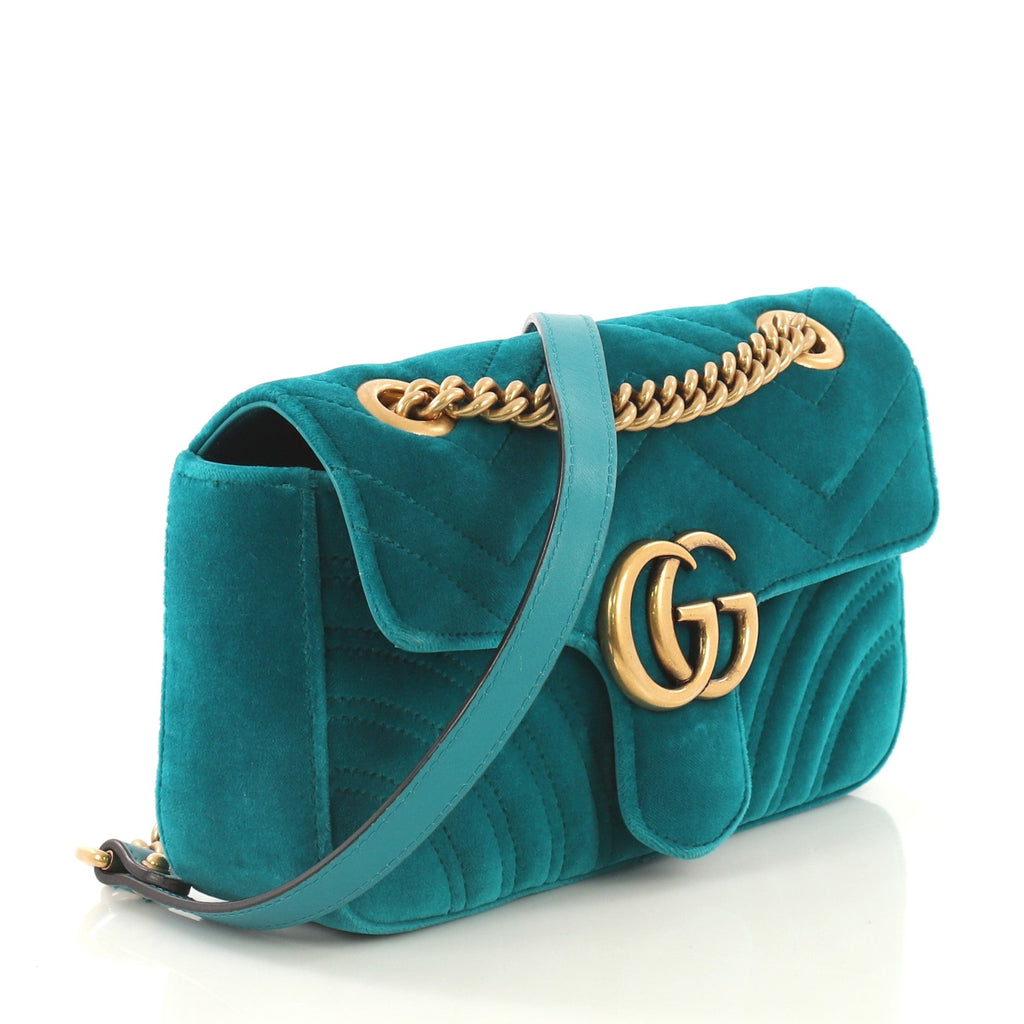 GG Marmont Flap Bag Matelasse Velvet Mini