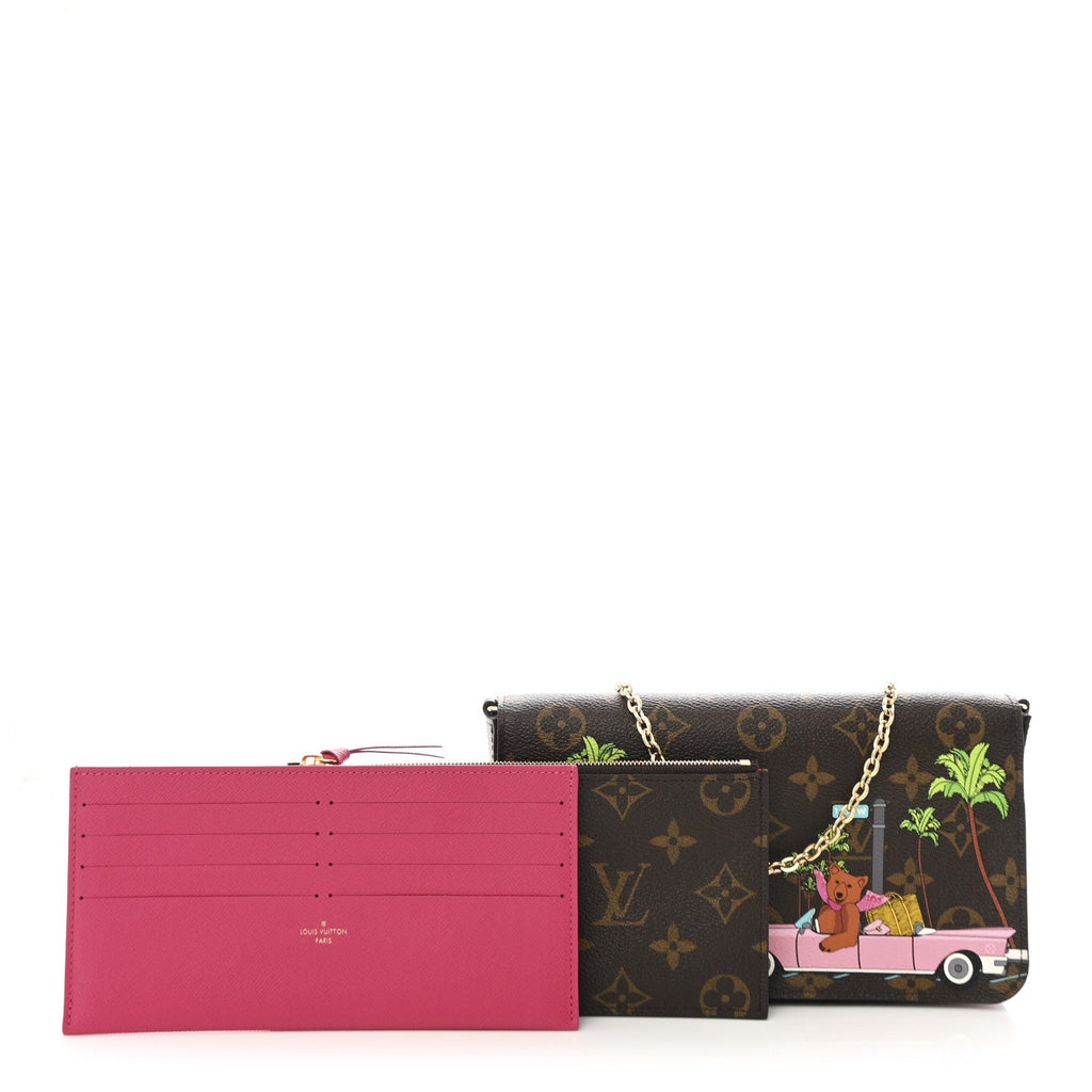 Monogram 2021 Christmas Animation Hollywood Pochette Felicie Chain Wallet Fuchsia