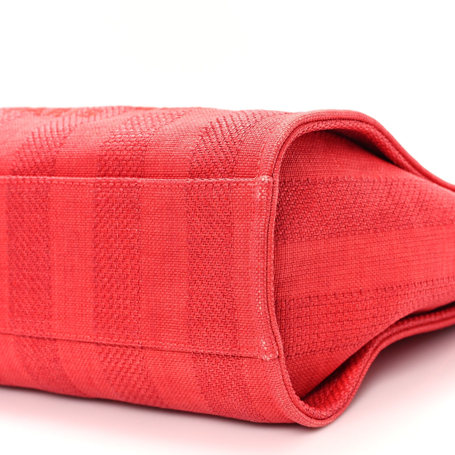Mixed Fibers Striped Small Deauville Tote Red