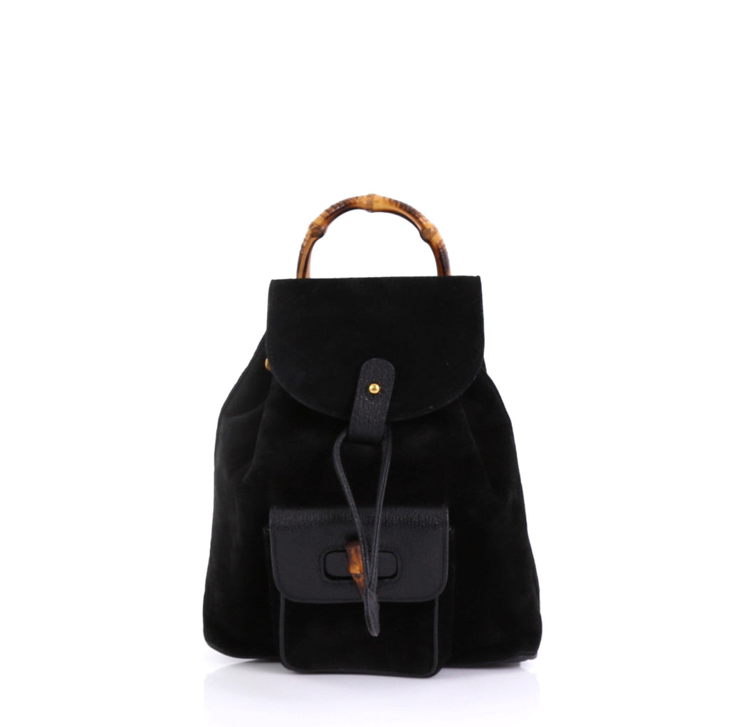 Vintage Bamboo Backpack Suede Mini