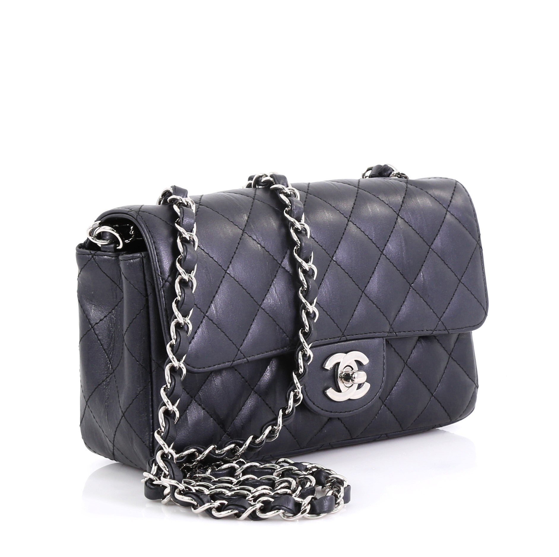 Classic Single Flap Bag Quilted Iridescent Calfskin Mini