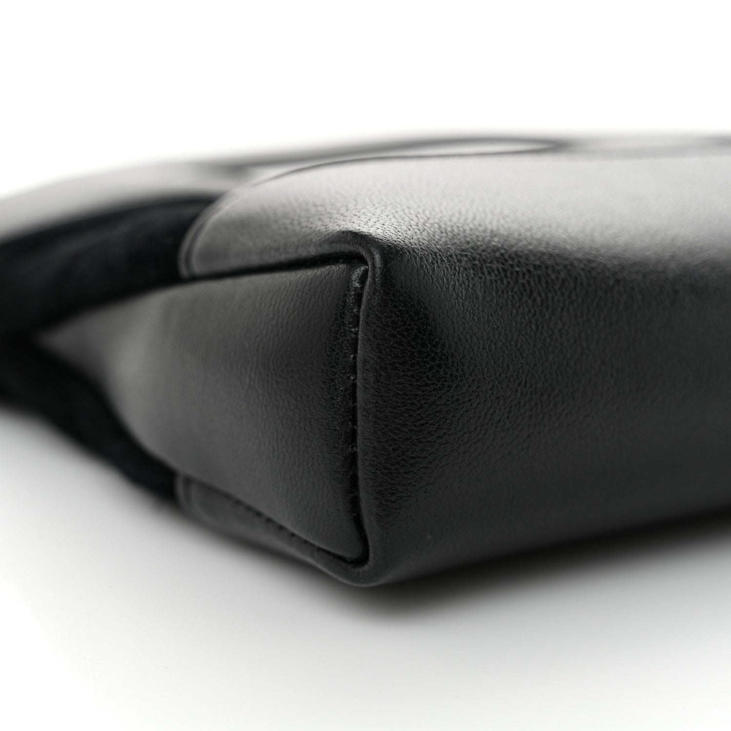 Suede Shiny Crumpled Calfskin Quilted Nano 31 Shopping Bag Black