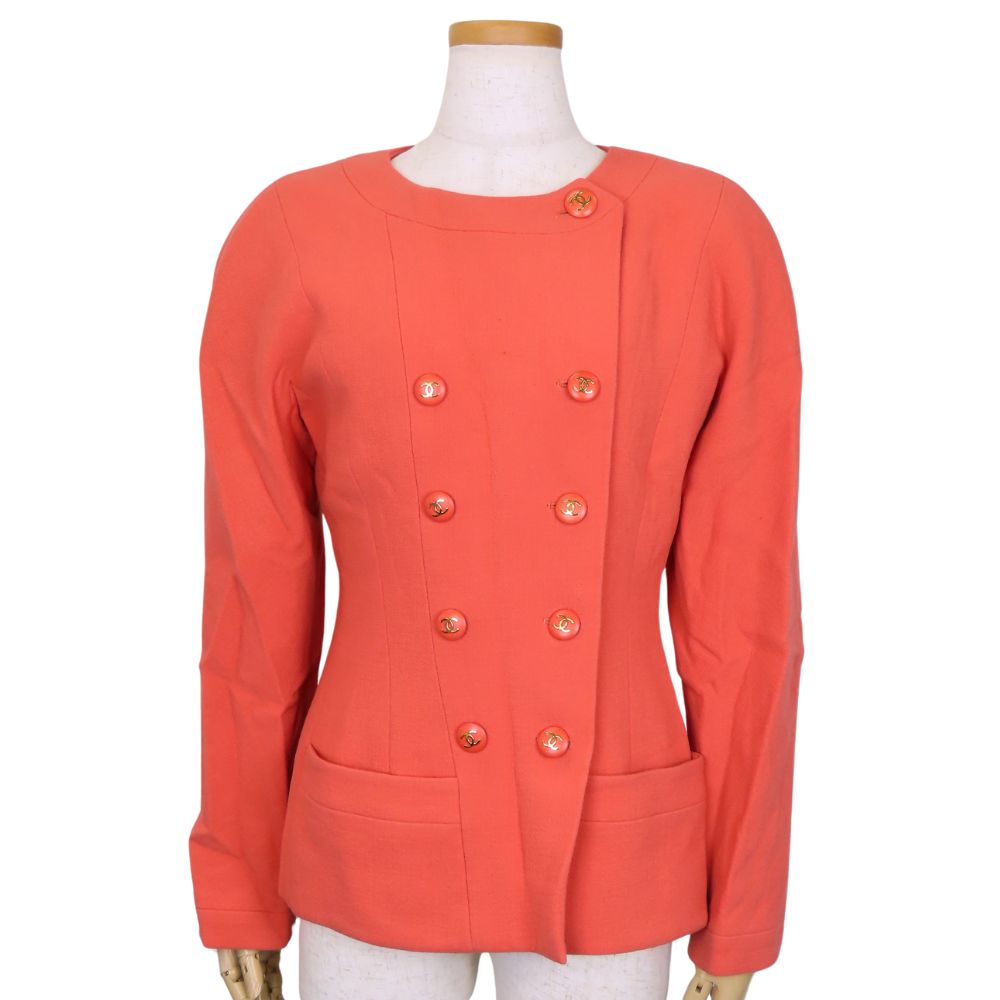 Chanel Wool Silk Collarless Jacket