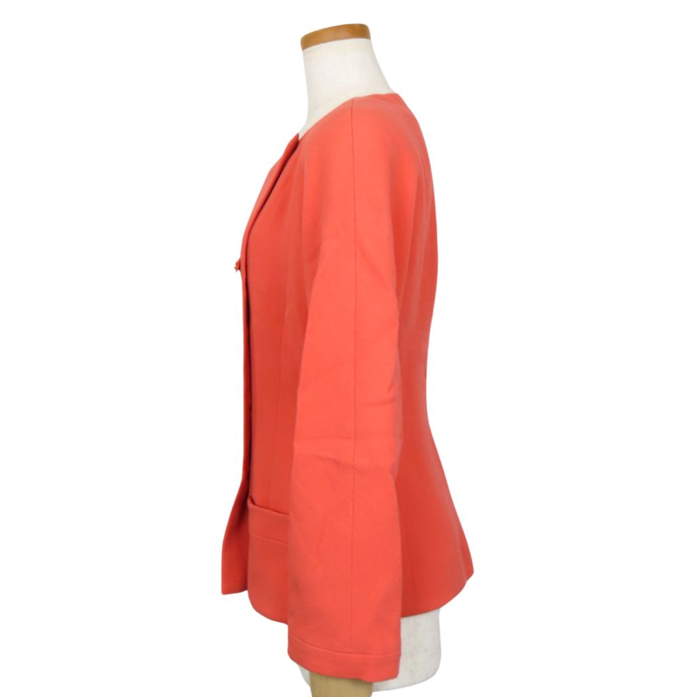 Chanel Wool Silk Collarless Jacket