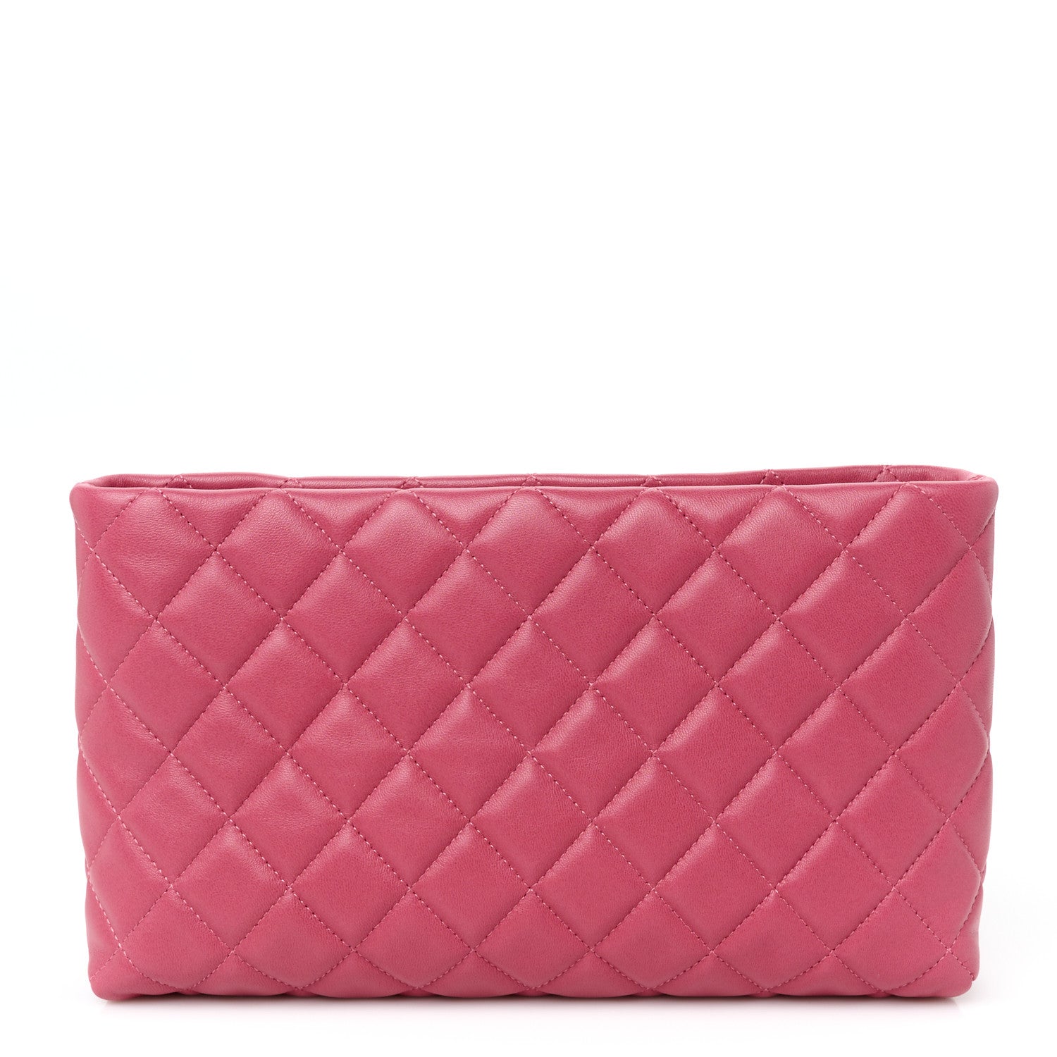 Lambskin Quilted Clutch Fuchsia