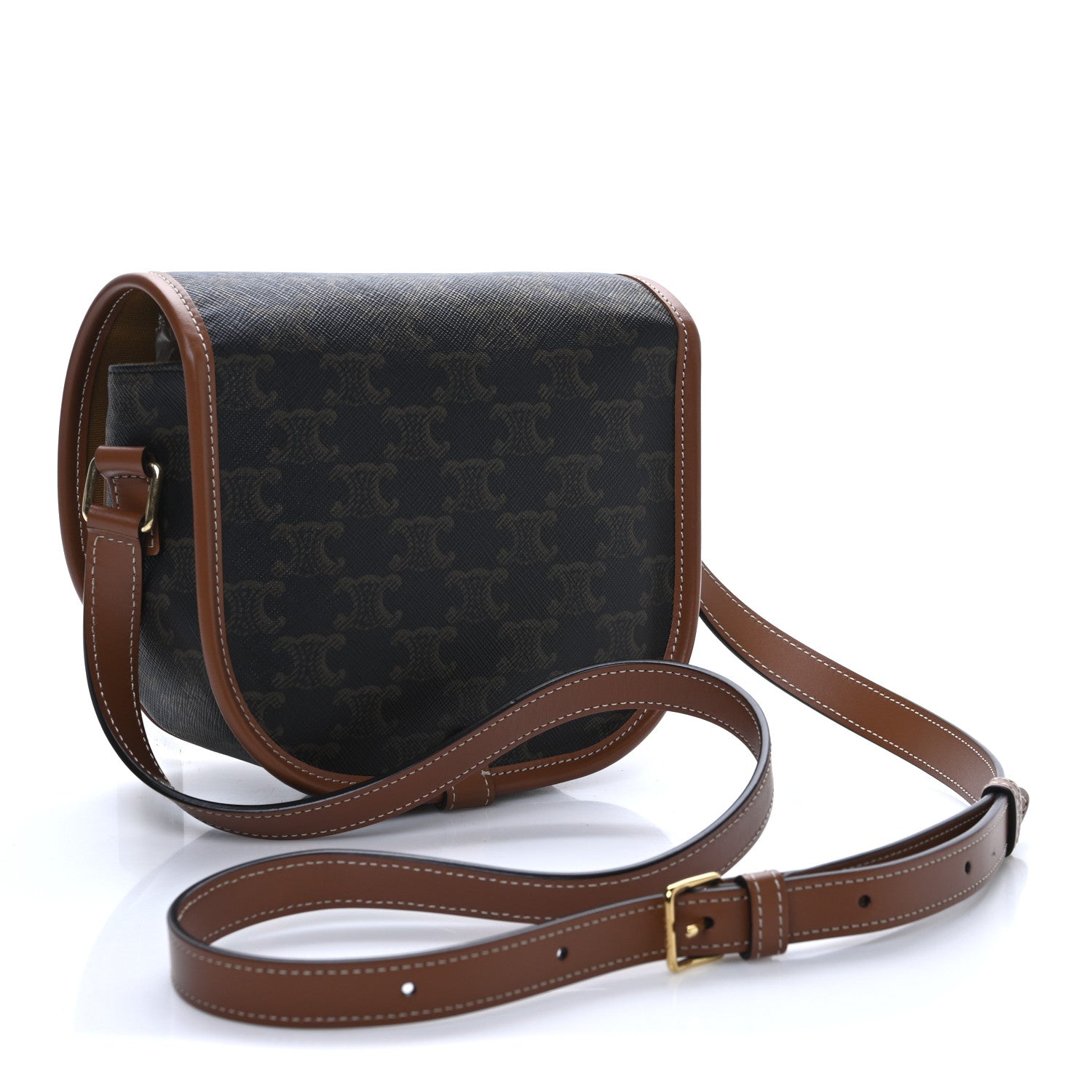 Triomphe Canvas Medium Folco Bag Tan