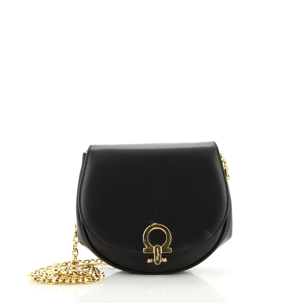 Vintage Gancio Convertible Chain Waist Bag Leather Mini