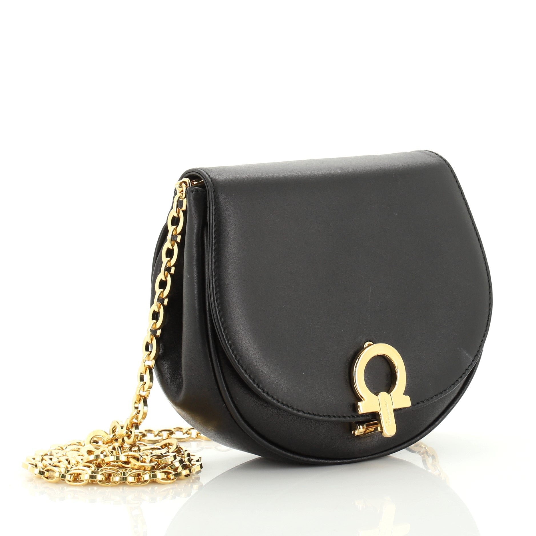 Vintage Gancio Convertible Chain Waist Bag Leather Mini