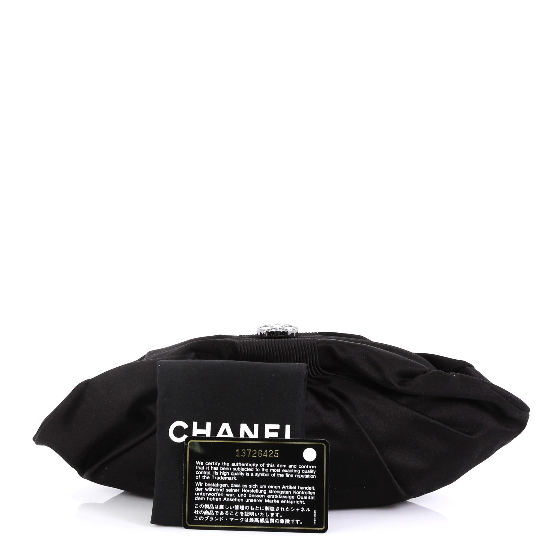 CC Frame Clutch Pleated Satin